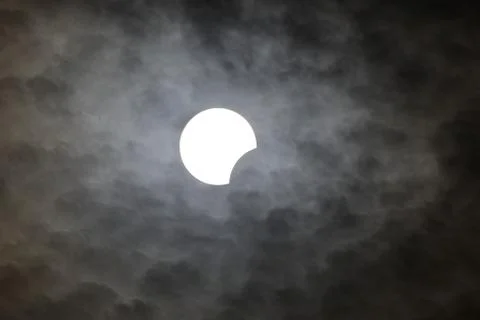 Partial Solar Eclipse in Istanbul, Turkey Fotos Stock