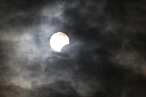Partial Solar Eclipse in Istanbul, Turkey Fotos Stock