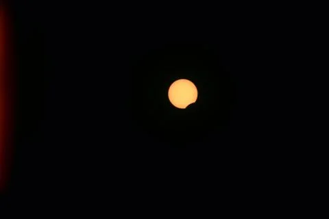 Partial solar eclipse in june 2020 Stock Photos