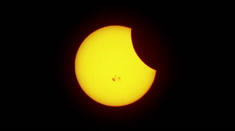 Partial Solar Eclipse Lapse Stock Footage 47890608