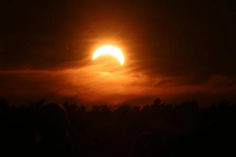 Partial solar eclipse in Latvia, Sabile - 12 Aug 2026 Stock Photos