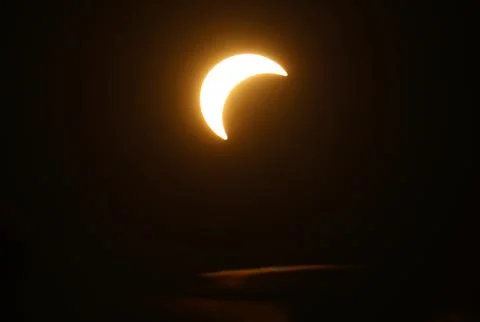 Partial solar eclipse in Latvia, Sabile - 12 Aug 2026 Stock Photos