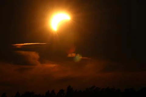 Partial solar eclipse in Latvia, Sabile - 12 Aug 2026 Stock Photos
