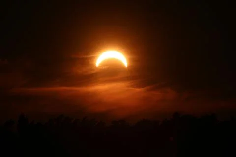 Partial solar eclipse in Latvia, Sabile - 12 Aug 2026 Stock Photos