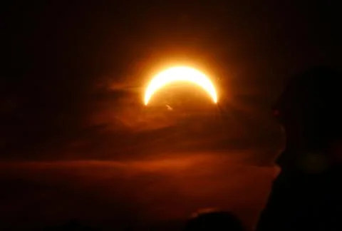 Partial solar eclipse in Latvia, Sabile - 12 Aug 2026 Stock Photos
