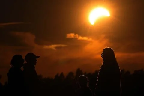 Partial solar eclipse in Latvia, Sabile - 12 Aug 2026 Stock Photos