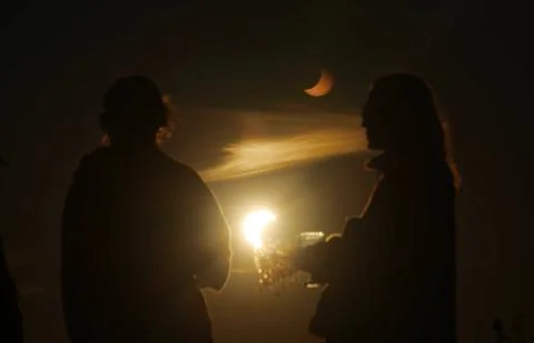 Partial solar eclipse in Latvia, Sabile - 12 Aug 2026 Stock Photos