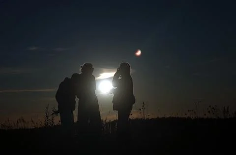 Partial solar eclipse in Latvia, Sabile - 12 Aug 2026 Stock Photos