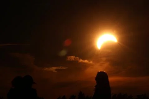 Partial solar eclipse in Latvia, Sabile - 12 Aug 2026 Stock Photos