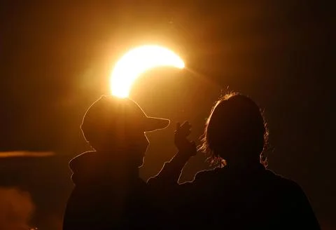 Partial solar eclipse in Latvia, Sabile - 12 Aug 2026 Stock Photos