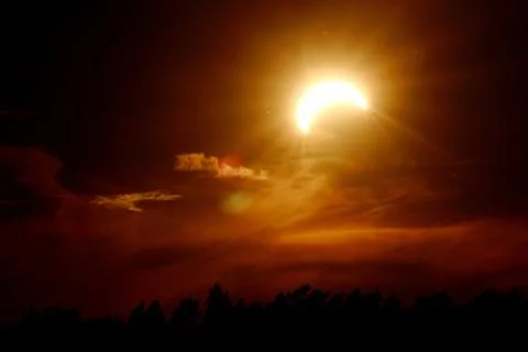 Partial solar eclipse in Latvia, Sabile - 12 Aug 2026 Stock Photos