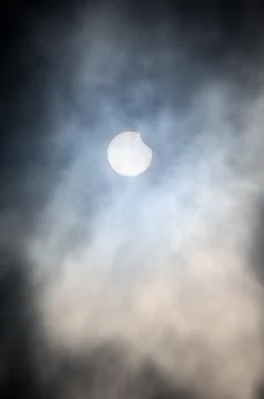 Partial solar eclipse in Limanowa, Poland - 29 Mar 2025 Stock Photos