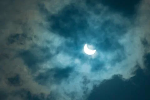 Partial Solar Eclipse March 20, 2015 Fotos Stock