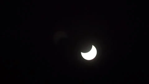 Partial solar eclipse with the moon passing in front of the sun Stock Footage 311778293