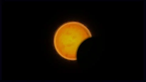 Partial Solar Eclipse Moon Passing in Front of Glowing Sun 4K Stock Photos