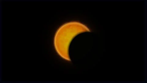 Partial Solar Eclipse Moon Passing in Front of Glowing Sun 4K Stock Photos