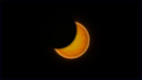 Partial Solar Eclipse Moon Passing in Front of Glowing Sun 4K Stock Photos