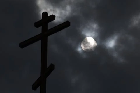 Partial solar eclipse in Moscow, Russian Federation - 29 Mar 2025 Stock Photos