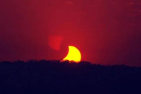 Partial Solar Eclipse, Mumbai, Maharashtra, India, Asia India Copyright: x... Stock Photos