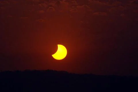 Partial Solar Eclipse, Mumbai, Maharashtra, India, Asia India Copyright: x... Stock Photos