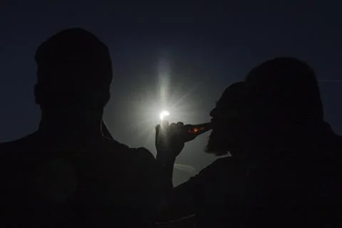 Partial solar eclipse in The Netherlands, Lattrop - 12 Aug 2026 Fotos de archivo
