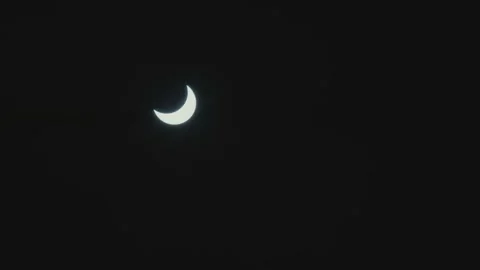 Partial solar eclipse on Oct 25, 2022. Coverage of Sun, Moscow location. ND Stock Footage 219904512