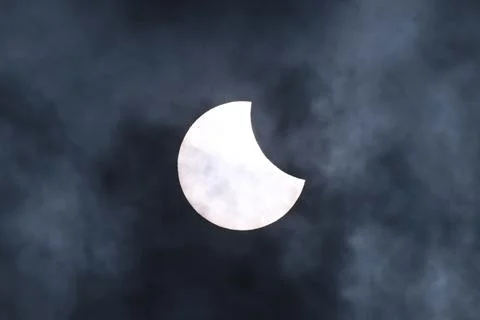 Partial solar eclipse over Stockholm, Sweden - 29 Mar 2025 Stock Photos