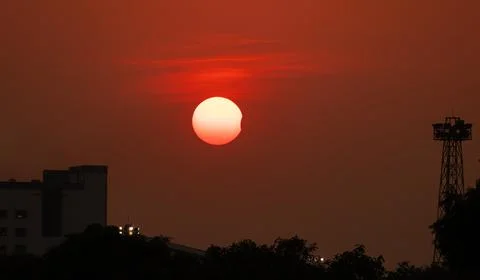 Partial solar eclipse Stock Photos