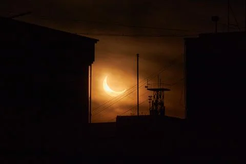 Partial solar eclipse Stock Photos