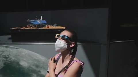 Partial solar eclipse in Prague, PRAGUE, CZ - 10 Jun 2021 Stock Footage 204037925