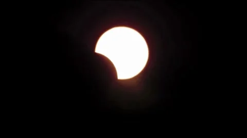 Partial solar eclipse in progress. Stock Footage 305547794