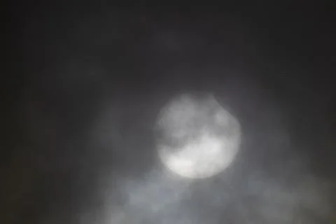 Partial solar eclipse in Salgotarjan, Hungary - 29 Mar 2025 Stock Photos