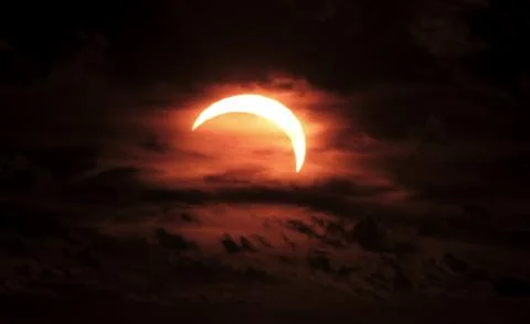 Partial solar eclipse in Saulkrasti, Latvia - 12 Aug 2026 Stock Photos