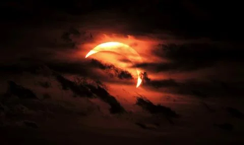 Partial solar eclipse in Saulkrasti, Latvia - 12 Aug 2026 Stock Photos