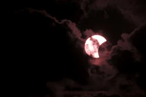 Partial solar eclipse in Saulkrasti, Latvia - 12 Aug 2026 Stock Photos