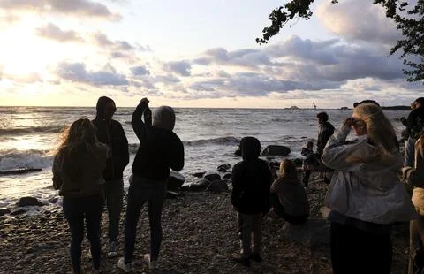 Partial solar eclipse in Saulkrasti, Latvia - 12 Aug 2026 Stock Photos
