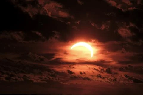 Partial solar eclipse in Saulkrasti, Latvia - 12 Aug 2026 Stock Photos