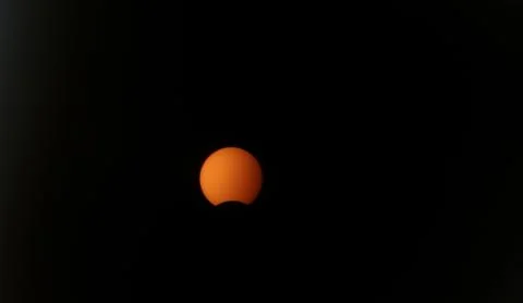 Partial solar eclipse seen from Damascus, Syria - 21 Jun 2020 Stock Photos