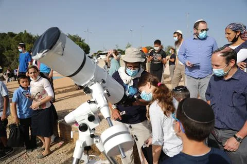 Partial solar eclipse seen from Israel, Jerusalem - 21 Jun 2020 Fotos Stock