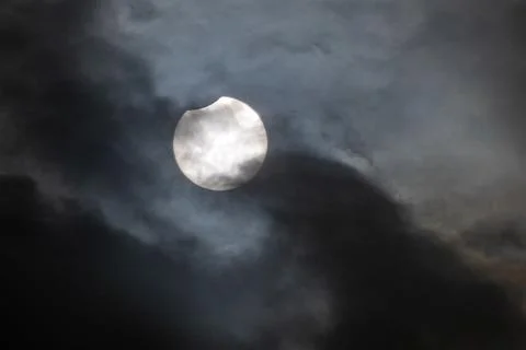 Partial solar eclipse in Senegal, Dakar - 29 Mar 2025 Stock Photos