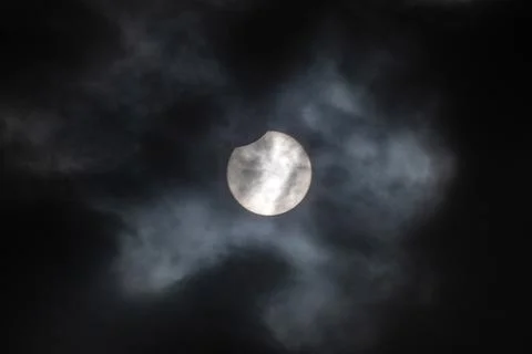Partial solar eclipse in Senegal, Dakar - 29 Mar 2025 Stock Photos