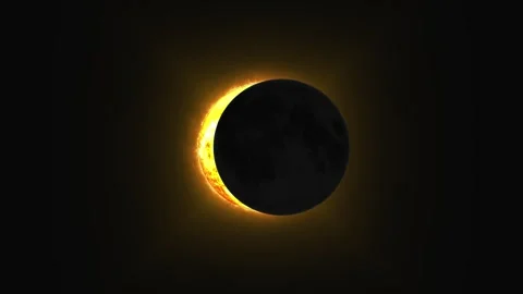 Partial Solar Eclipse Showing the Sun Partially Obscured by the Moon Agains.. Stock Footage 331877730