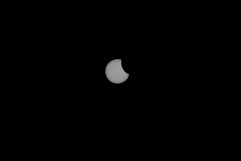 Partial Solar Eclipse in the Sky from Kollund DK in March 2025 Stock Photos