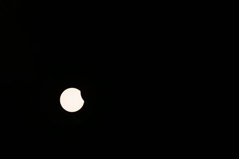 Partial Solar Eclipse in the Sky from Kollund DK in March 2025 Stock Photos