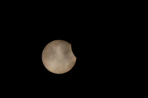 Partial Solar Eclipse in the Sky from Kollund DK in March 2025 Stock Photos
