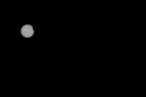 Partial Solar Eclipse in the Sky from Kollund DK in March 2025 Stock Photos