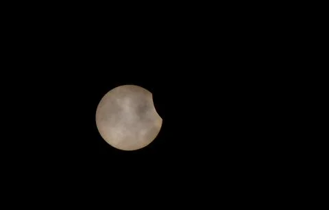 Partial Solar Eclipse in the Sky from Kollund DK in March 2025 Stock Photos