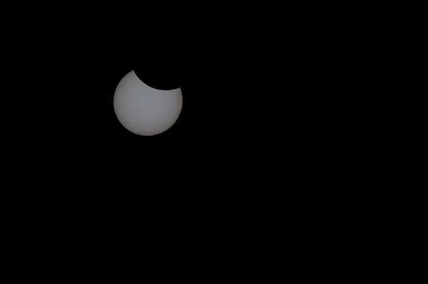 Partial Solar Eclipse in the Sky from Kollund DK in March 2025 Stock Photos