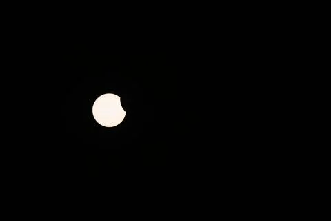Partial Solar Eclipse in the Sky from Kollund DK in March 2025 Stock Photos