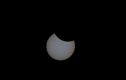 Partial Solar Eclipse in the Sky from Kollund DK in March 2025 Stock Photos